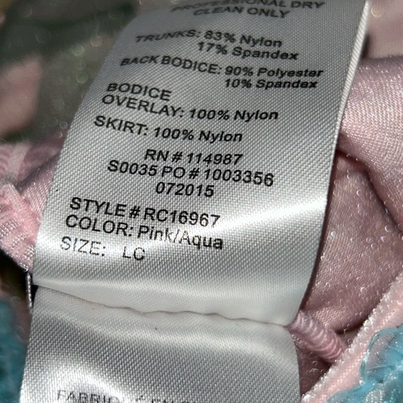 Revolution Dancewear Girls’ Fairy Tutu Costume Pink, Teal & Green Glitter Size L - Picture 10 of 13